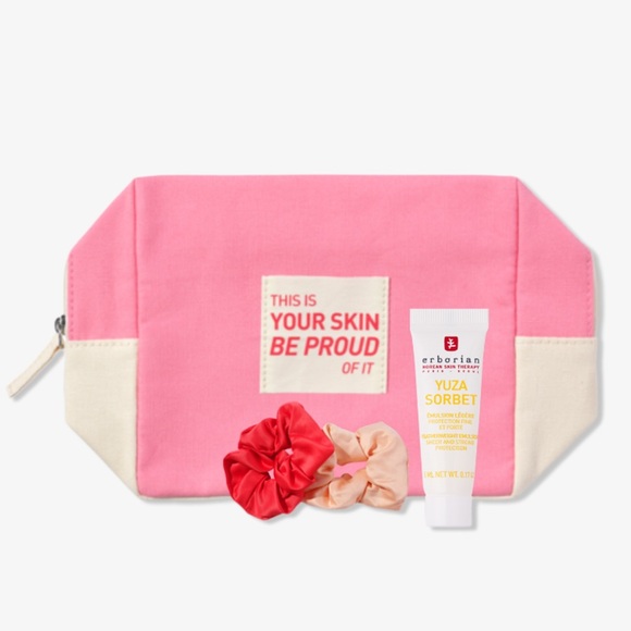 Erborian 2 Scrunchies, Yuzu Sorbet (0.17 oz) & Pouch - Picture 1 of 3